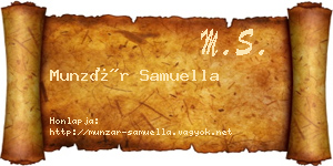 Munzár Samuella névjegykártya